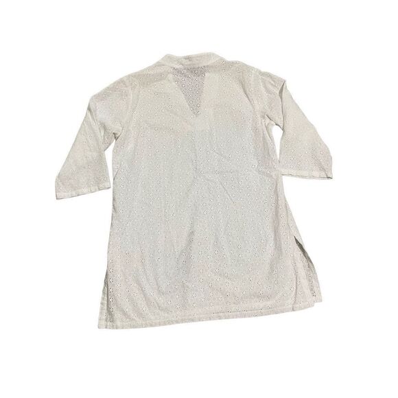 Talbots Vneck white sheer cotton tunic medium - Picture 2 of 8